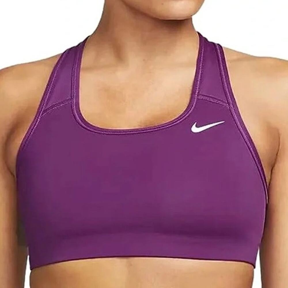 Nike NWT Wild Berry Purple Icon Clash Dri-Fit Swoosh V-Neck Sports Bra Size XS